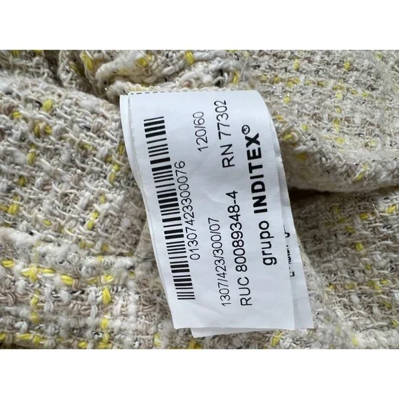 Zara Yellow and Beige Tweed Dress - Picture 13 of 16